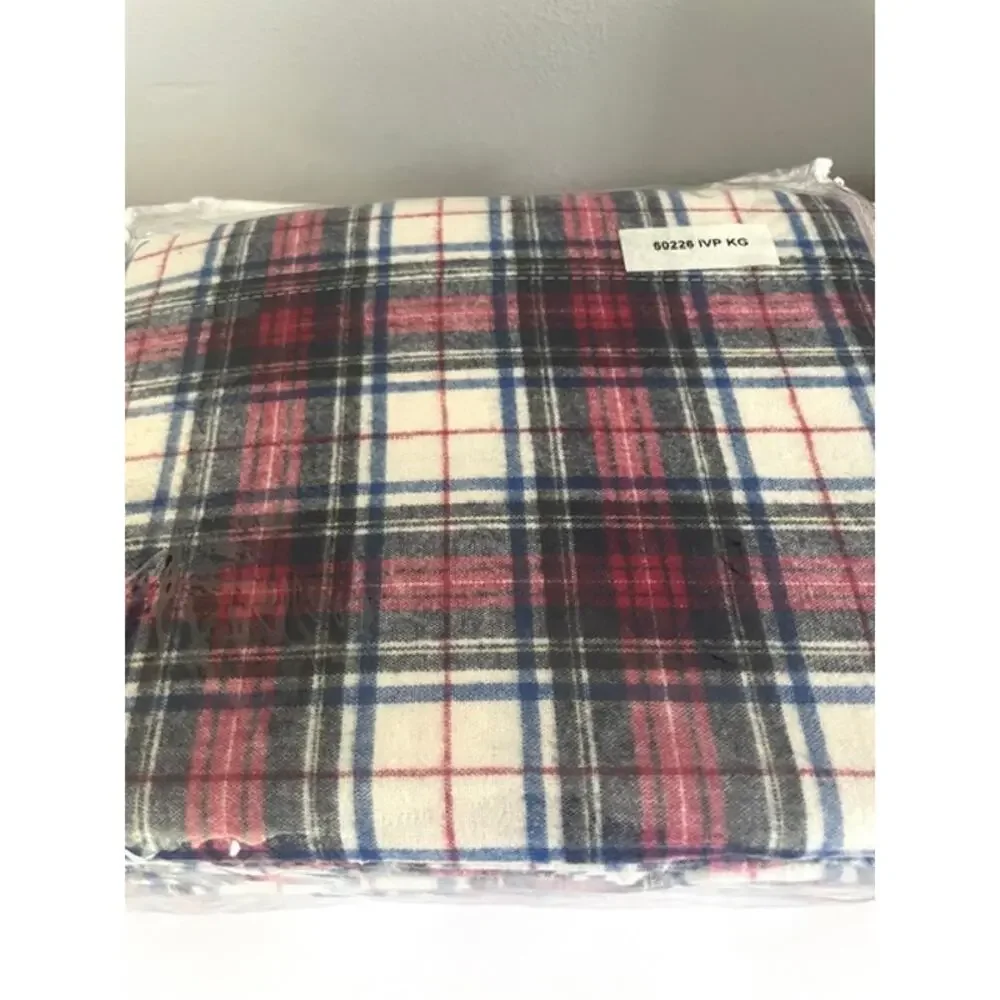 Vermont Country Store Portuguese Flannel King Sheet Blanket Plaid Cotton